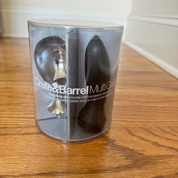 NWT Crate and Barrel Multi Gadget Ice Cream Scoop Pizza Wheel Peeler Handle - Picture 10 of 10